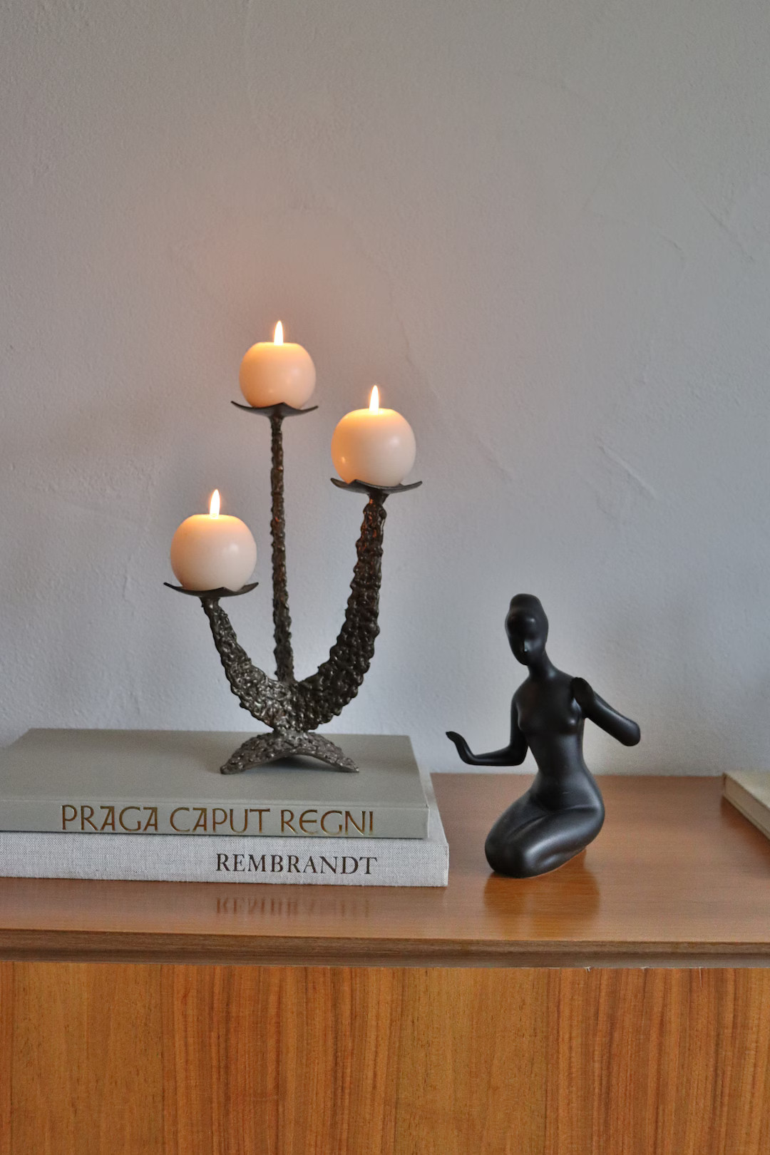 Brutalist Mid Century Modern West Germany 1960's Candle Holder 3-light Wrought Iron Candlestick -... | Etsy (US)