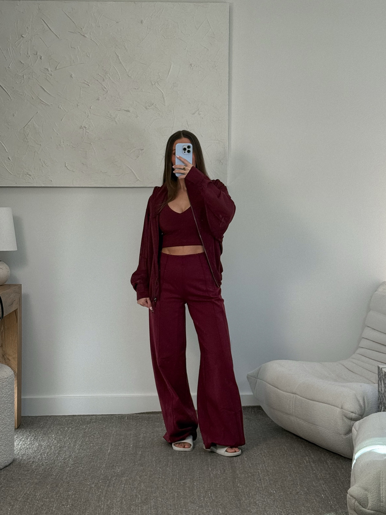 still not over burgundy ❤️‍🔥 this is what i’m reaching for when i want to feel comfy but still a little elevated — @lululemon define oversized mesh jacket, align tank, and the wide-leg pant #lululemoncreator #ad

lululemon, lululemon outfit, lululemon set, lululemon define jacket, lululemon define wide leg pant, lululemon align tank, burgundy outfit, matching set outfit, elevated athleisure, athleisure outfit, wide leg pants outfit, casual chic outfit, pilates outfit, workout outfit women, everyday outfit inspo, neutral outfit aesthetic, spring outfit ideas, summer outfit ideas

#LTKActive #LTKootd #LTKPetite