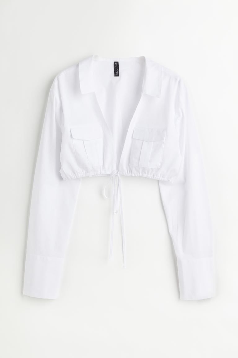 Kurze Utility-Bluse - Weiß - Ladies | H&M DE | H&M (DE, AT, CH, NL, FI)