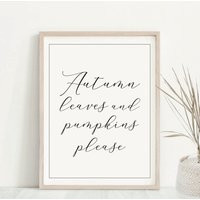 Autumn Leaves & Pumpkins Please Print. Print, Fall Decor | Etsy (US)