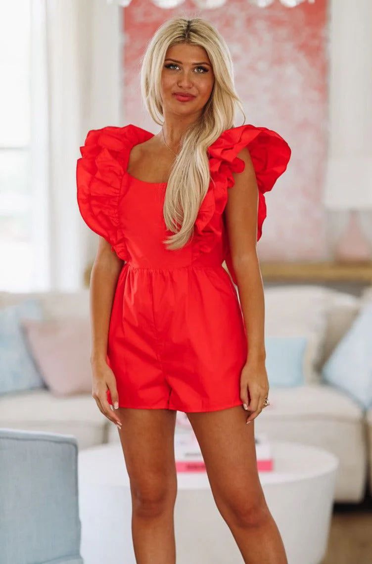 You're Loving Me Romper - Red | Hazel and Olive