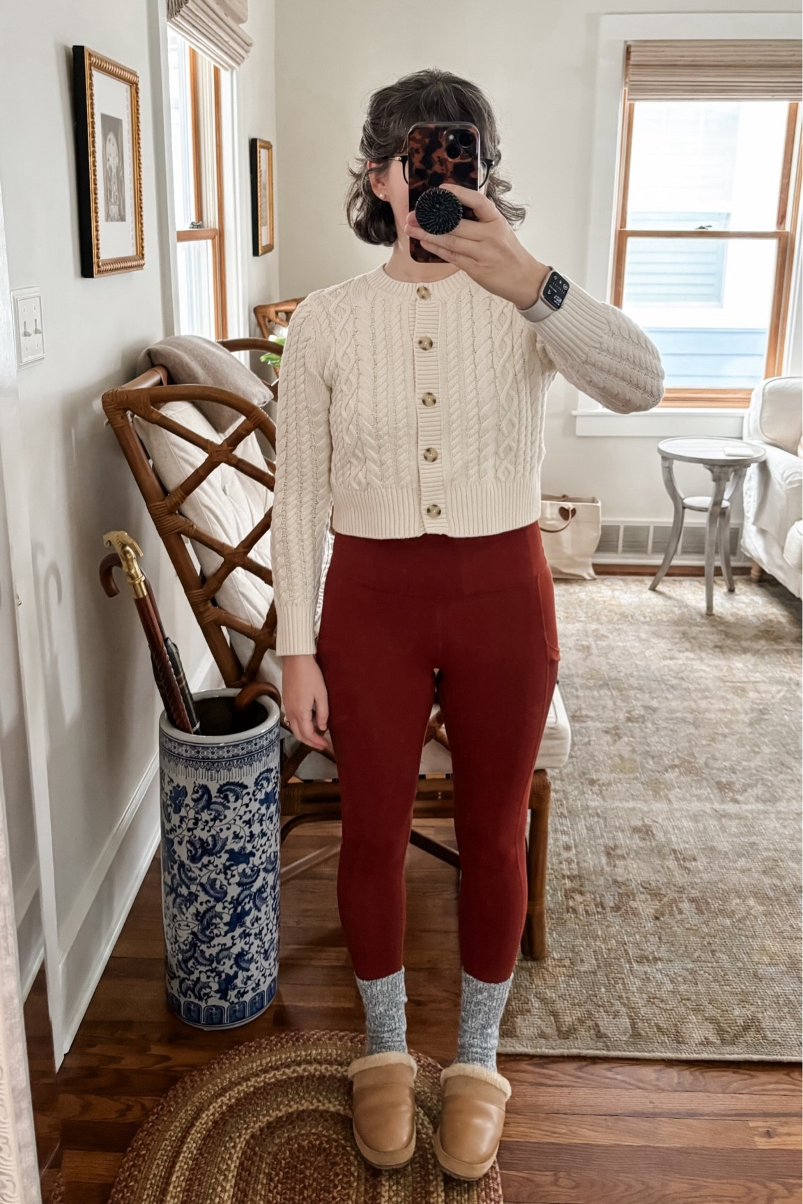 My new winter uniform lol. Cozy leggings, cropped long sleeve sweater (or sweatshirt) and camp socks  

#LTKstyletip #LTKfitness #LTKSeasonal