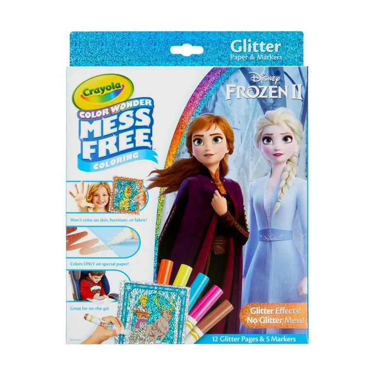 Crayola Color Wonder Frozen 2 Glitter Washable Markers Coloring Set, Preschool Supplies, Gifts, C... | Walmart (US)