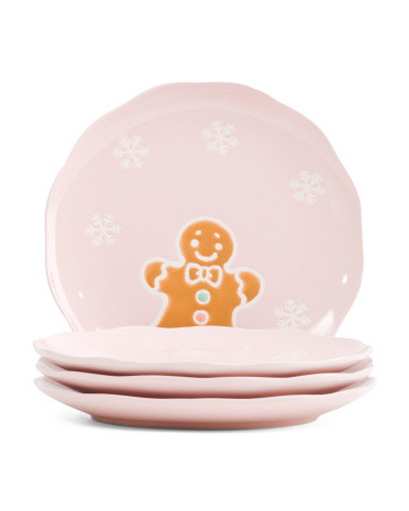 4pk 8.5in Christmas Gingerbread Salad Plates | TJ Maxx
