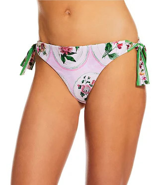 A Loves A Botanical Plates Reversible Tie Side Bow Detail Hipster Swim Bottom | Dillard's | Dillard's