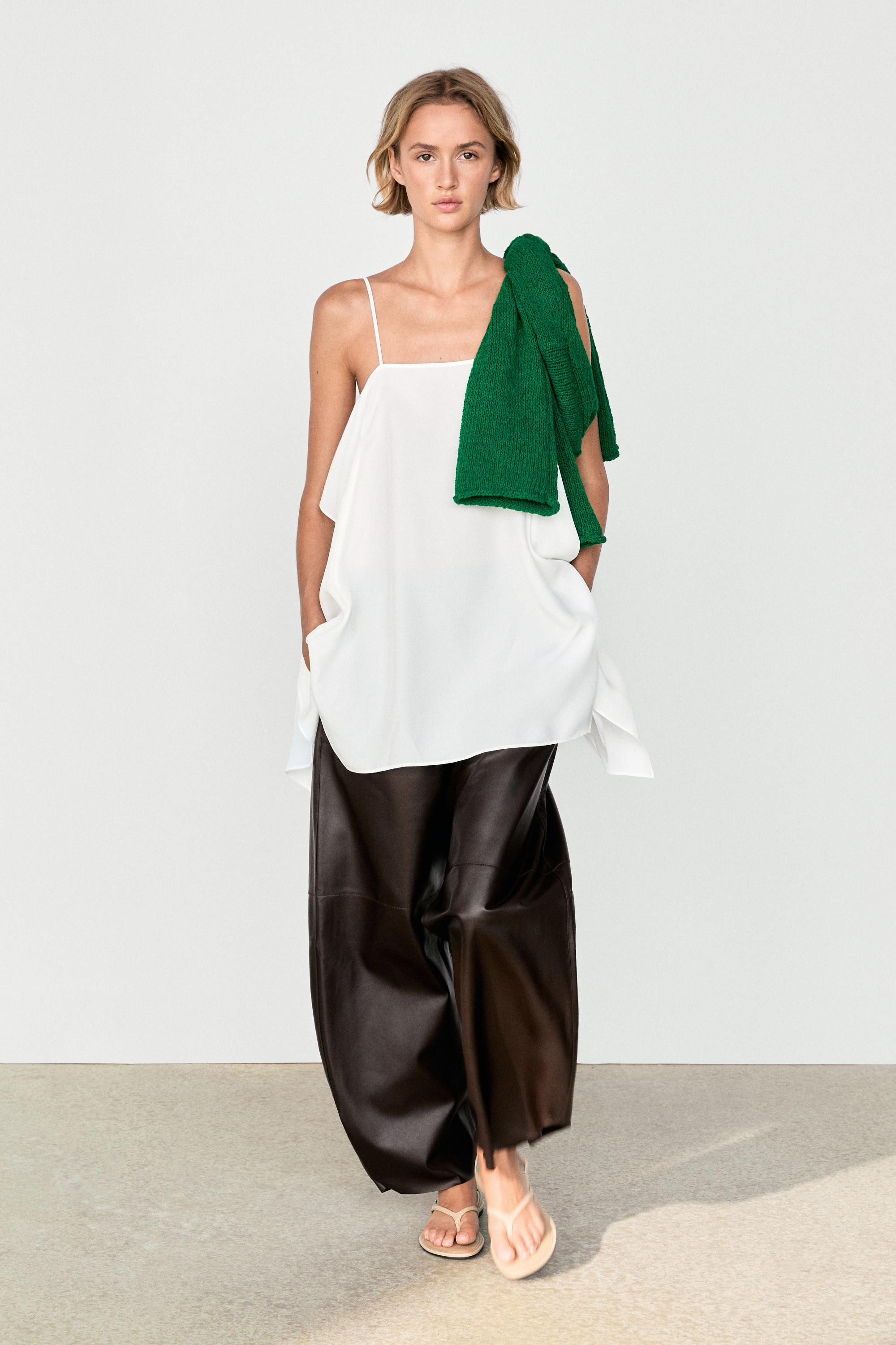 Flowing spaghetti strap top | Massimo Dutti US