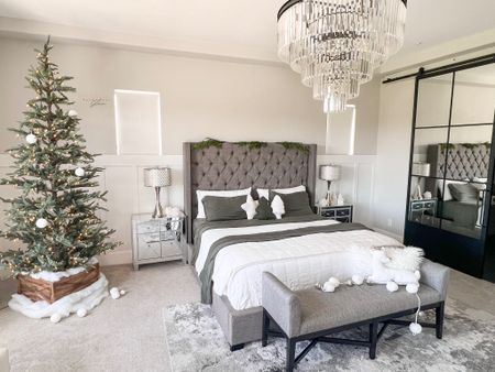 Use code FARMHOUSEGLAM45 for 45% off cozy earth sitewide on my bamboo sheets, bedding and more! My sheets are linked here, I have them in white, light grey, charcoal and olive for Christmas. 

Early Black Friday huge sales on master bedroom furniture at Modern Farmhouse Glam. 

My tufted headboard platform bed is on major sale at Macy’s Black Friday! My 
Christmas tree, rug, nightstands  and chandelier are also all on sale for early Black Friday! 


#LTKhome #LTKCyberWeek #LTKHoliday