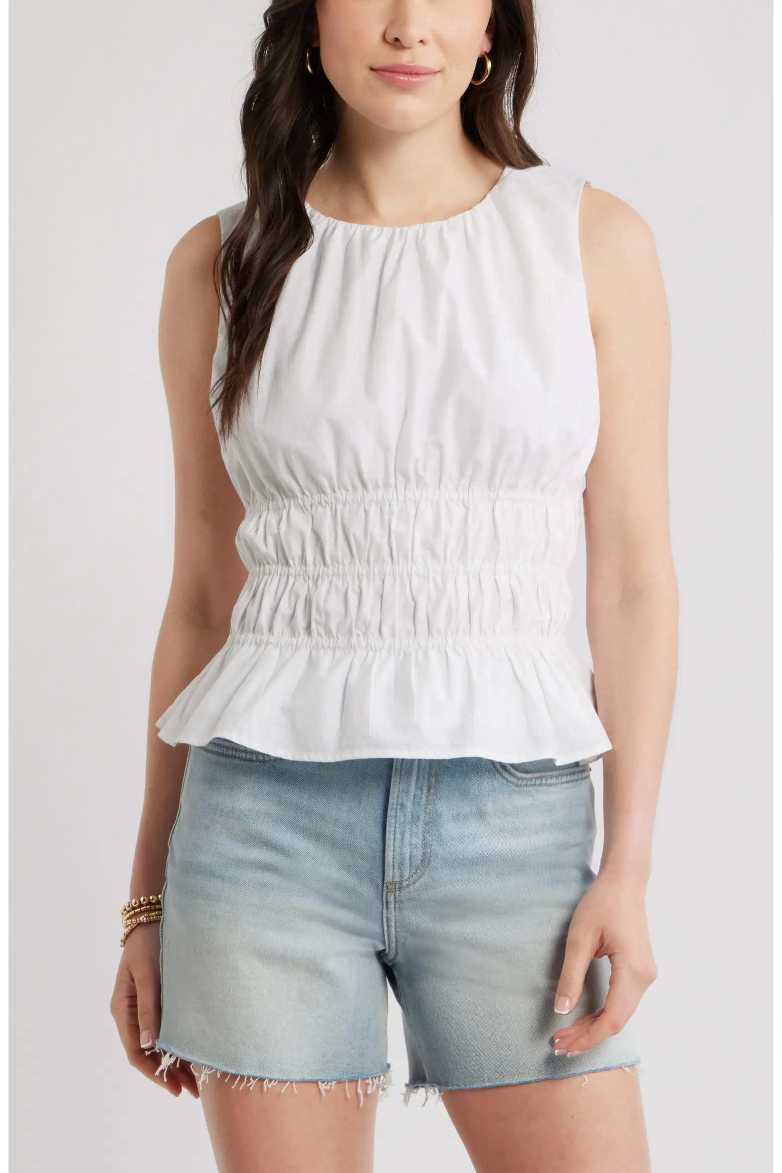 Cotton Poplin Peplum Top (Women) | Nordstrom | Nordstrom