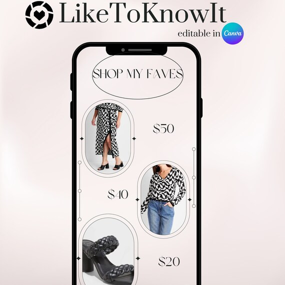 Liketoknowit Canva Templates Blogger Influencer Editable - Etsy | Etsy (US)