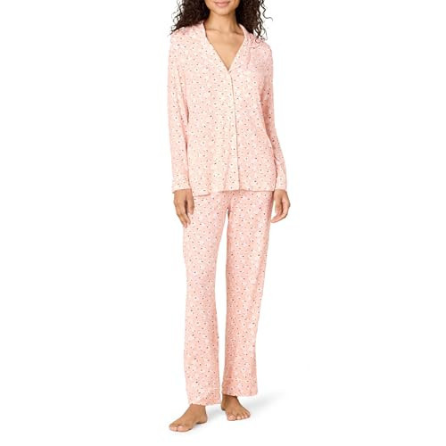 Amazon Essentials x Sofia Grainge Women's Stretch Modal Long-Sleeve and Full-Length Bottom Pajama Set, Pale Pink Lambs, X-Small | Amazon (US)