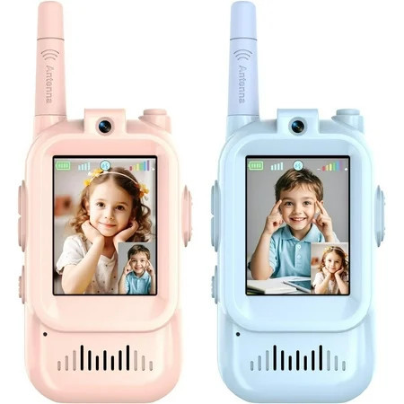 Video Walkie Talkies for Kids (2 Pack, Blue & Pink) – Rechargeable Toy Radios with Screen Display, Voice Changer & Real-Time Video Chat (Ages 3-12Kids ) | Walmart (US)
