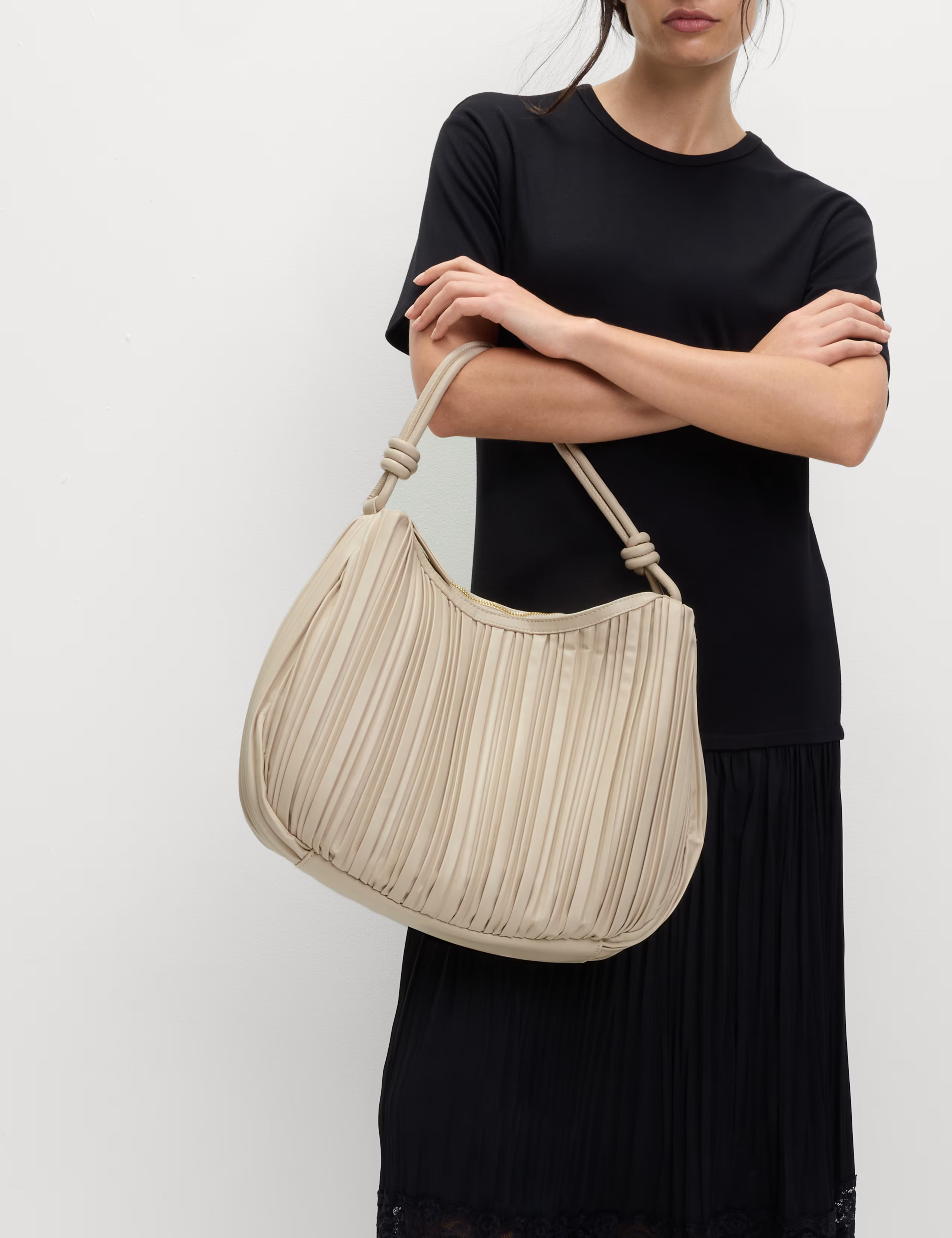 Faux Leather Pleated Top Handle Shoulder Bag | Marks & Spencer (UK)