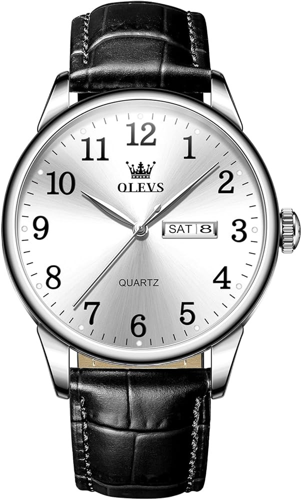 Men's Casual Leather Watch, Easy to Read Three-Hand Analog Stainless Steel Watches for Men, Minim... | Amazon (US)