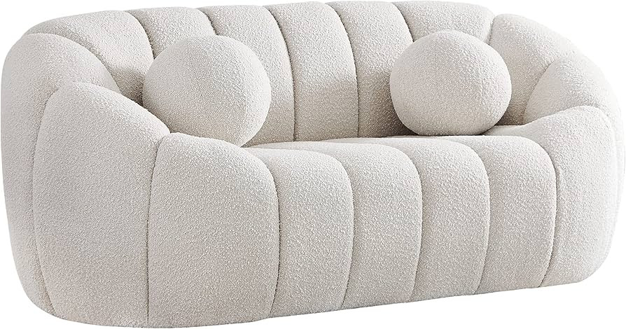 Meridian Furniture Elijah Collection Modern | Contemporary Boucle Fabric Upholstered Loveseat, 71... | Amazon (US)