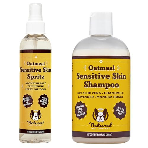 Natural Dog Company Sensitive Skin Shampoo and deodorizing Spray Grooming Bundle, Includes (1) Sensitive Skin Shampoo 12 Oz, (1) Sensitive Skin Dog deodorizing Spray 8 Oz | Amazon (US)