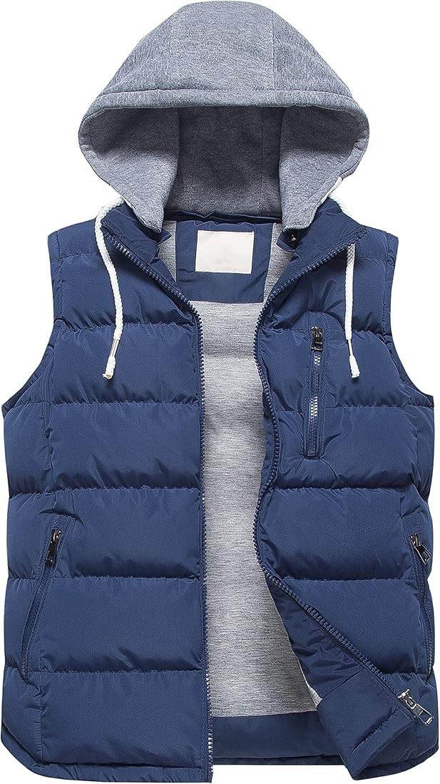 CREATMO US Women's Warm Vest Outerwear Thick Padded Puffer Sleeveless Vest With Detachable Hood | Amazon (US)
