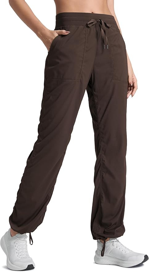 CRZ YOGA Lightweight Straight Leg Workout Pants for Women 28"/30"/32" - Ruched Casual Work Athlet... | Amazon (US)