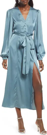 Long Sleeve Satin Gown | Nordstrom