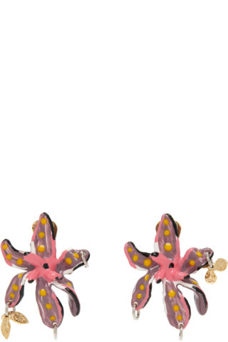 Marni - Multicolor Flower Clip-On Earrings | SSENSE