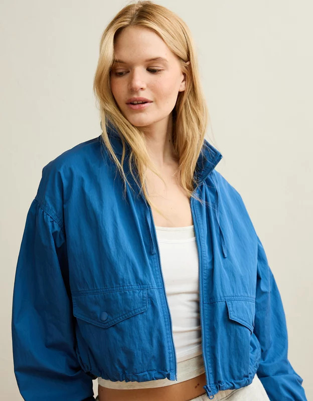 AE Cropped Windbreaker Jacket | American Eagle Outfitters (US & CA)