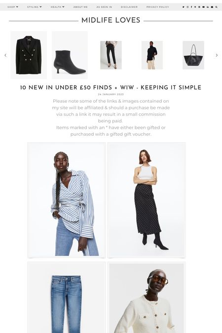 There's some great finds in my 'new in & under £50' post http://ow.ly/L9Bz50MzLlM #newin #fashionfinds #under50 #highstreetstyle #mymidlifefashion #fashion #style #keepitsimple #timelessstyle #effortlessfashion #midlife #over40 #whattowear #newwardrobeadditions #styleover40 #fashionover40 

#LTKeurope #LTKSeasonal #LTKunder50