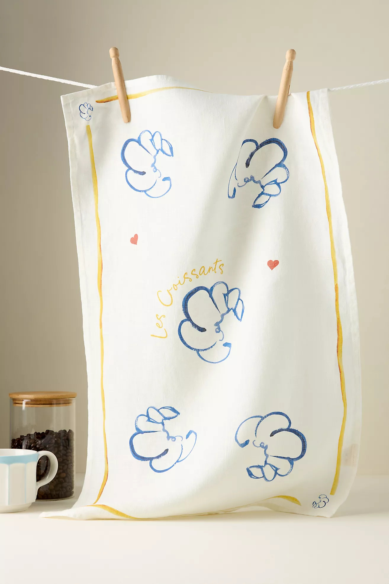 Dinette Les Croissants Linen Dish Towel | Anthropologie (US)