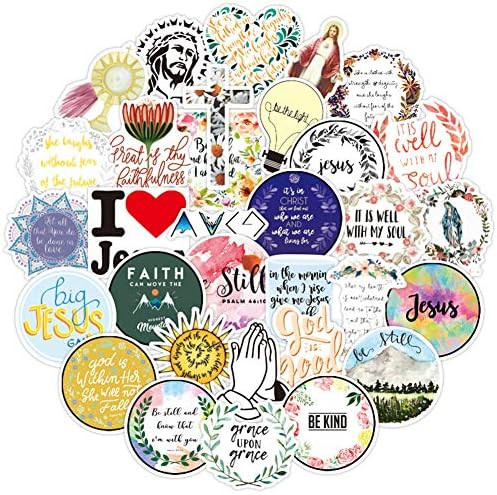 50 Pcs Jesus Stickers| The Christian Motivational Waterproof Vinyl Stickers for Water Bottles Lap... | Amazon (US)