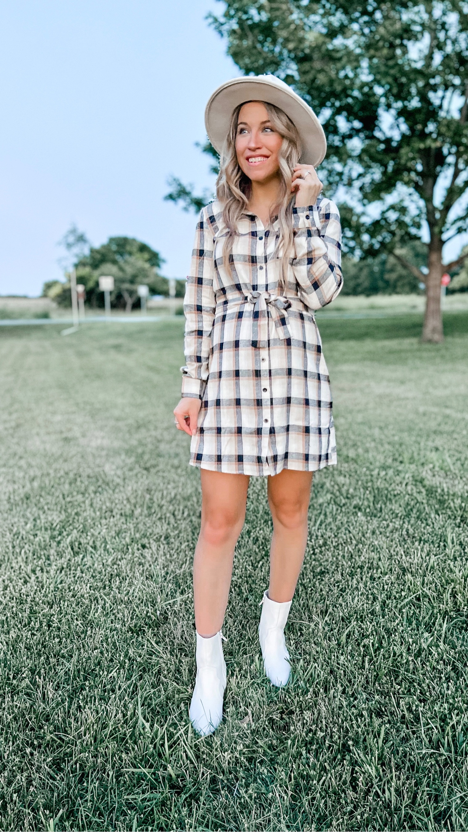 Pink Lily Fall Transitional Outfit, shirt dress, flannel dress, plaid dress , maternity friendly, bump style

#LTKbump #LTKSeasonal #LTKunder50