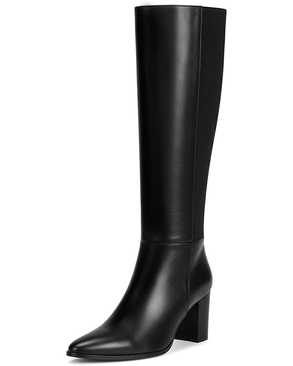 Vipost 3.35-inch Pointed Toe Knee High Boots for Women, Chunky Block Heel Tall Boots for Women wi... | Amazon (US)