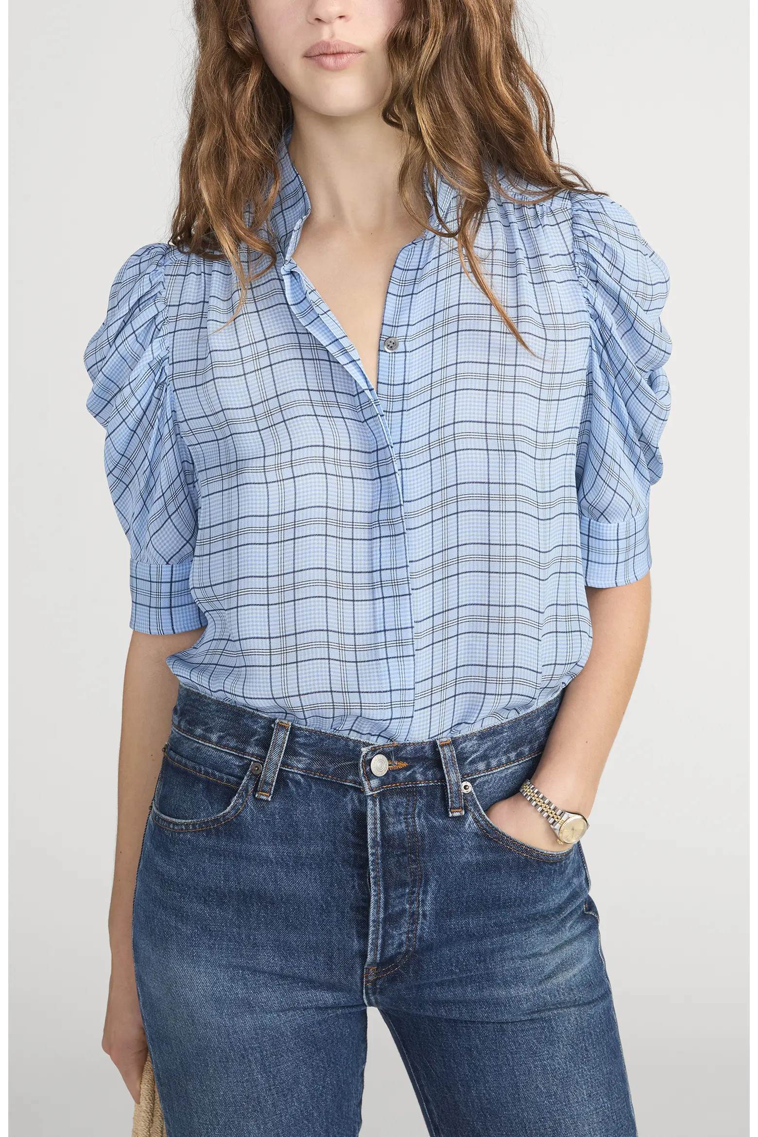Gillian Plaid Silk Button-Up Shirt (Women) | Nordstrom | Nordstrom