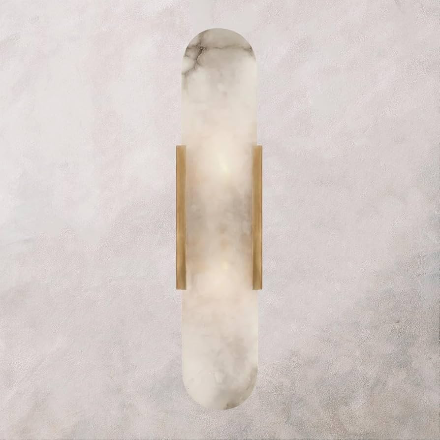 Alabaster Elongated Sconce, Melange Elongated Sconce, 4.25 w x 3.5 d x 20 h (Brass) | Amazon (US)