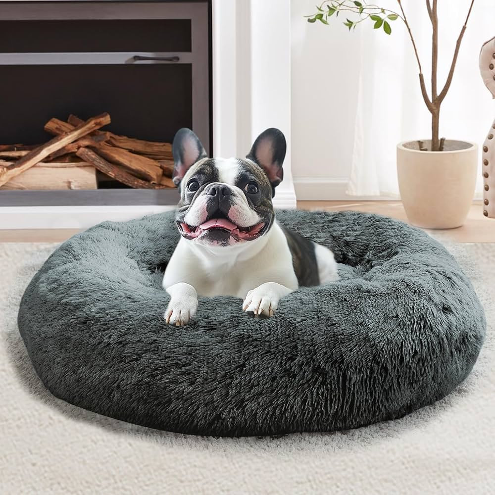 JOLLYVOGUE Calming Dog Beds Large Sized Dog, 36in Donut Washable Large Pet Bed, Anti-Slip & Anti-... | Amazon (US)