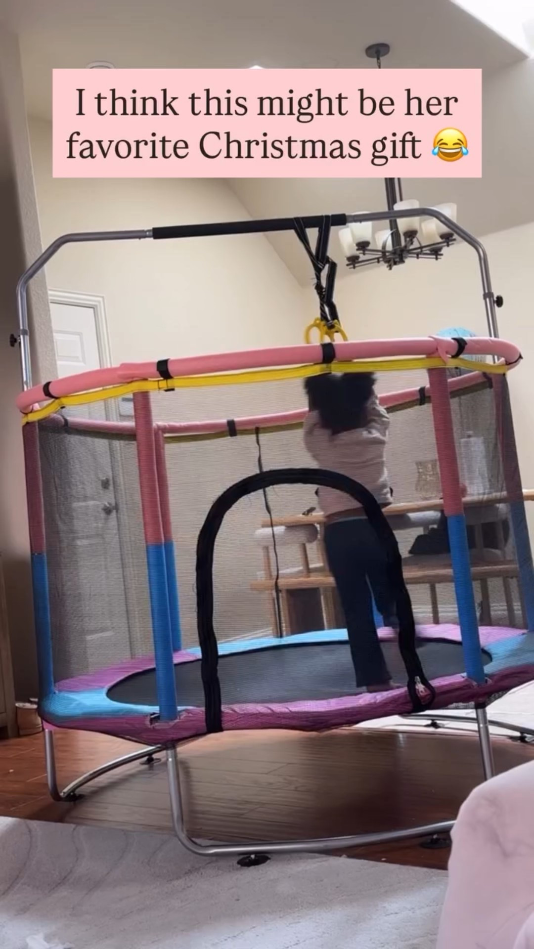I think this might be her favorite Christmas gift 😂 Tiny trampoline for my tiny toddler complete with protection mesh so she doesn’t fall off 😅

#LTKKids #LTKmomlife #LTKGiftGuide
