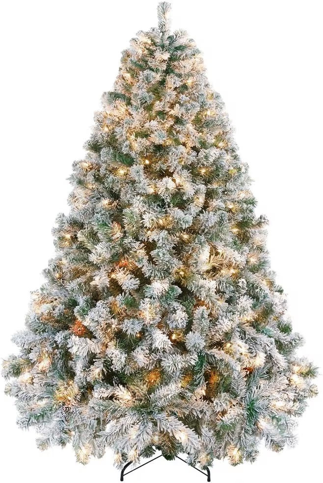 Yaheetech 6ft Snow Flocked Pre-lit Christmas Tree with 250 Warm White Lights, 820 Lush Branch Tip... | Amazon (US)