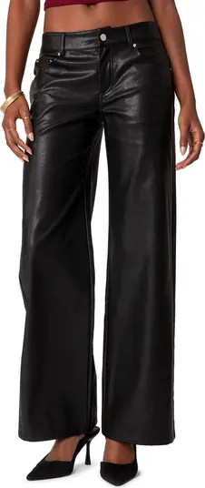 EDIKTED Straight Leg Faux Leather Jeans | Nordstrom | Nordstrom