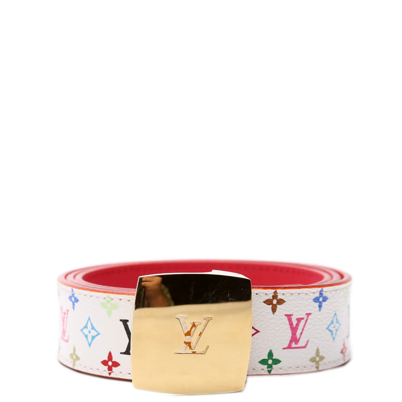 Ceinture Multicolor Monogram 30MM Belt Size 85/34 White/Pink | Keeks Designer Handbags