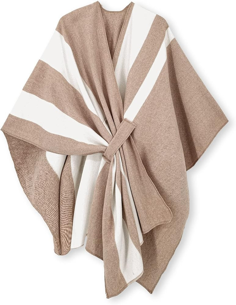 Moss Rose Women's Shawl Wrap Poncho Ruana Cape Open Front Cardigan Shawls for Fall Winter | Amazon (US)