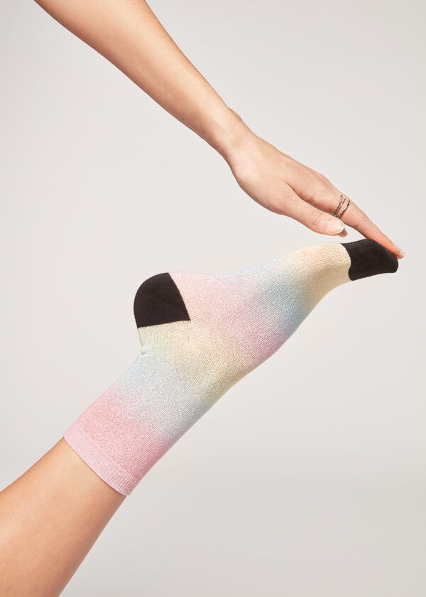 Glitter Short Socks with Dégradé Print - Short socks - Calzedonia | Calzedonia US