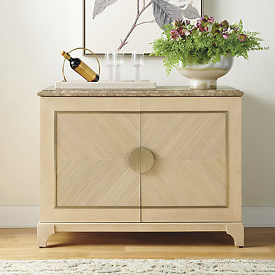 Harrison Oak Bar Cabinet | Frontgate