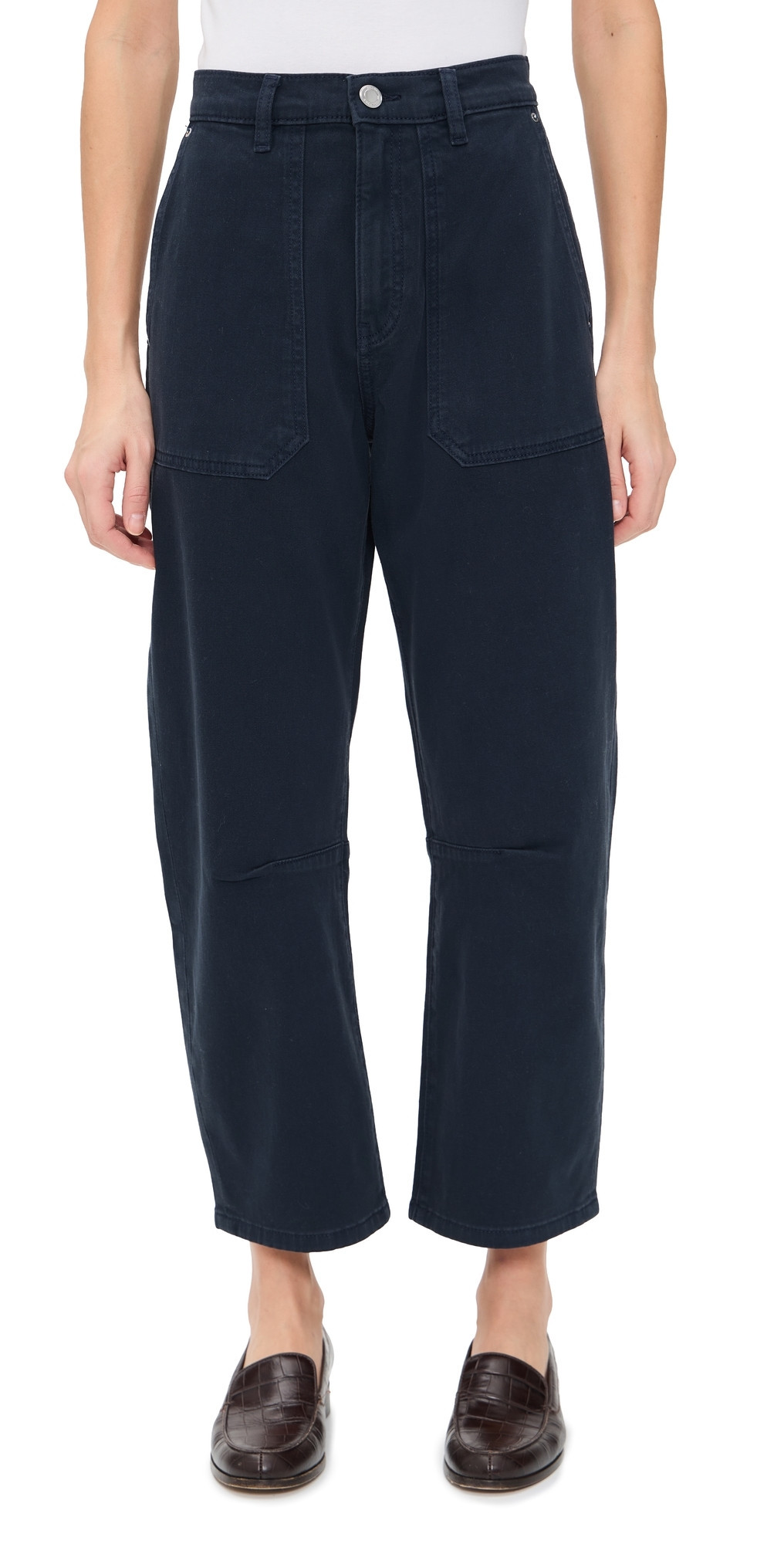 DL1961 Bilie Easy Barrel High Rise Pants Navy Marine 31 | Shopbop