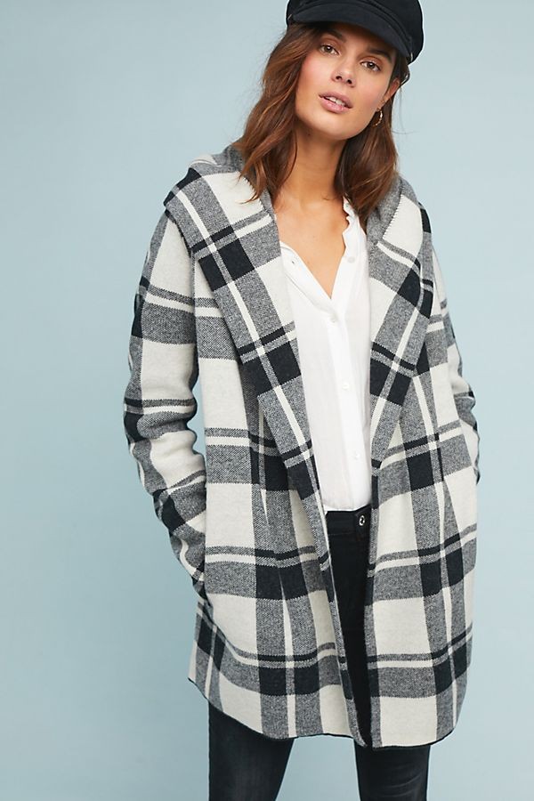 Hooded Plaid Sweater Coat | Anthropologie (US)
