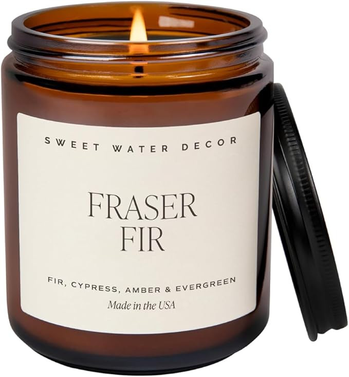 Sweet Water Decor Fraser Fir Christmas Candles - Christmas Stocking Stuffers Cypress, Evergreen &... | Amazon (US)