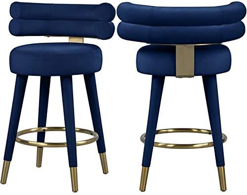 Amazon.com: Meridian Furniture 798Navy-C Fitzroy Collection Modern | Contemporary Velvet Upholste... | Amazon (US)