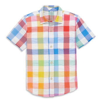 Short Sleeve Button Down In Rainbow Gingham | Nordstrom