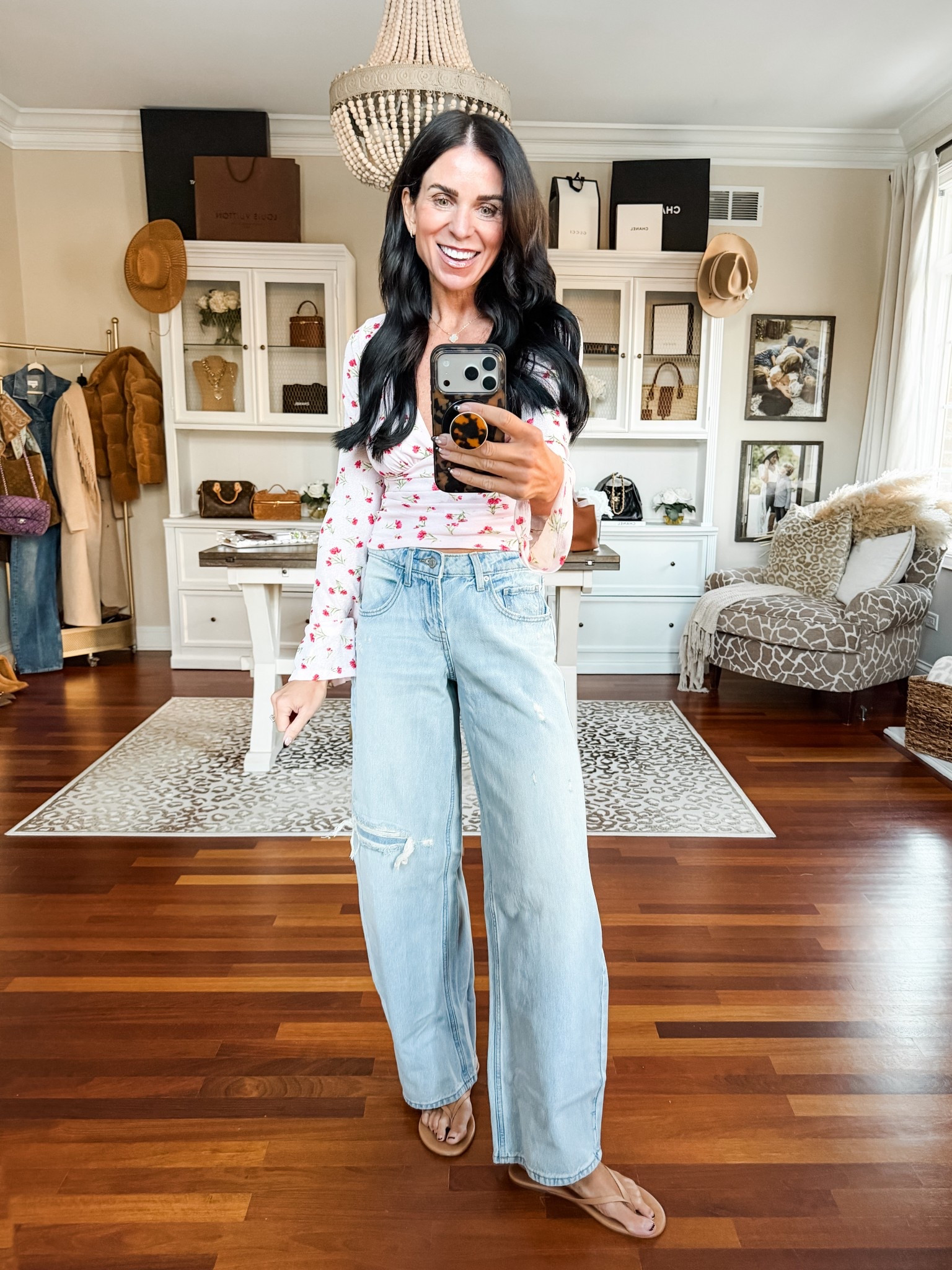 Wearing a small top and 0 jeans they run BIG

#LTKSaleAlert #LTKootd #LTKSeasonal