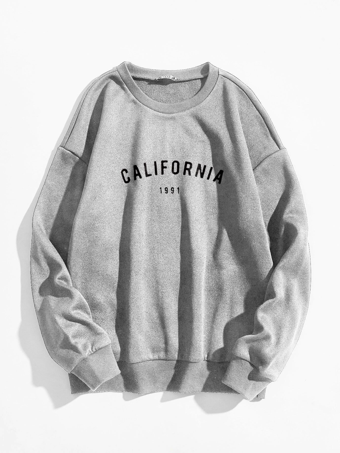 Oversized Letter Graphic Thermal Sweatshirt | SHEIN