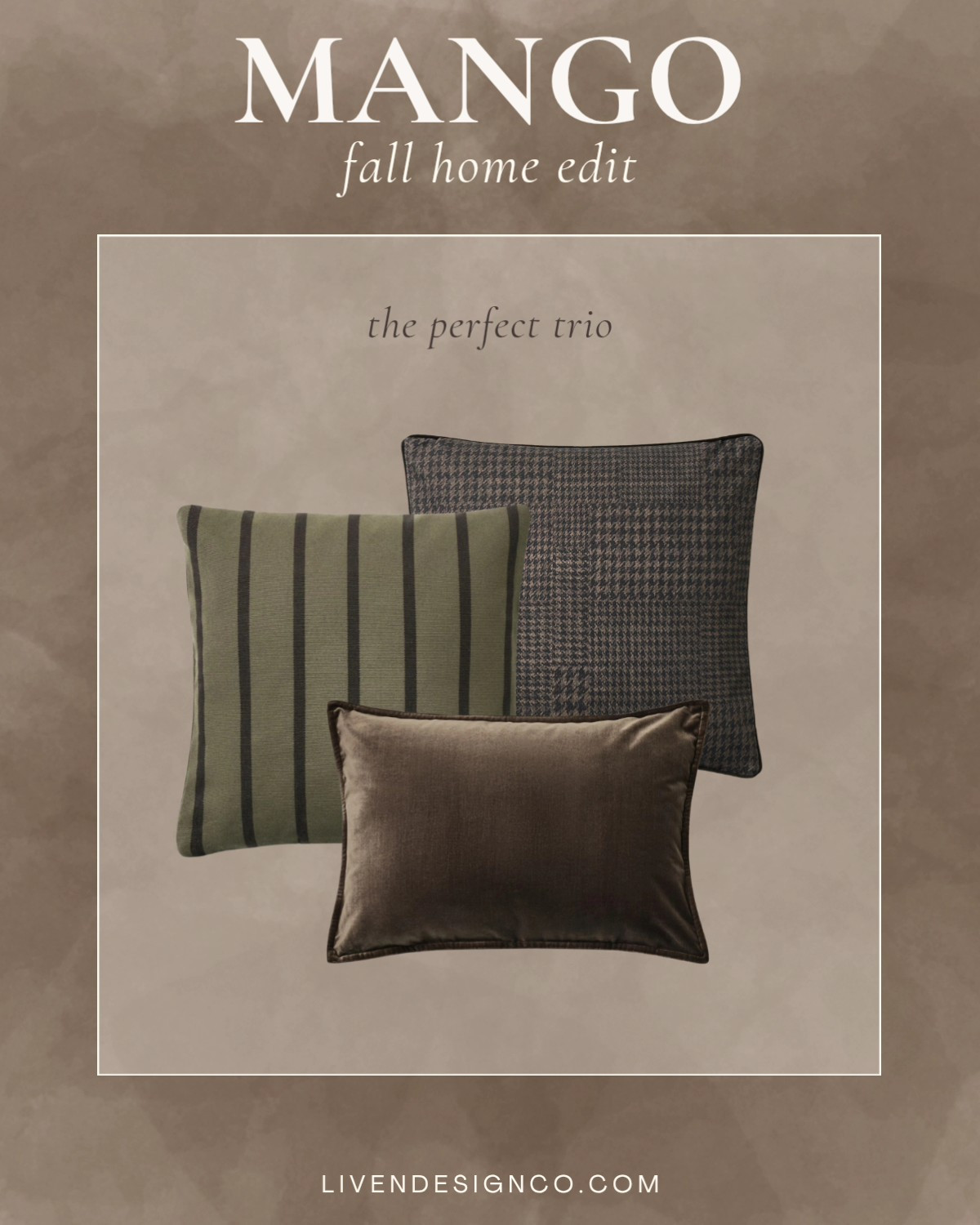 Mango fall pillows. Fall decor. Home decor. Pillow cover. Plaid pillow. Velvet pillow. Living room. Lumbar pillow. Burgundy pillow. Houndstooth pillow. Olive green pillow. 

#LTKSeasonal #LTKHome #LTKStyleTip
