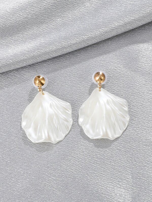 Shell & Faux Pearl Decor Drop Earrings | SHEIN