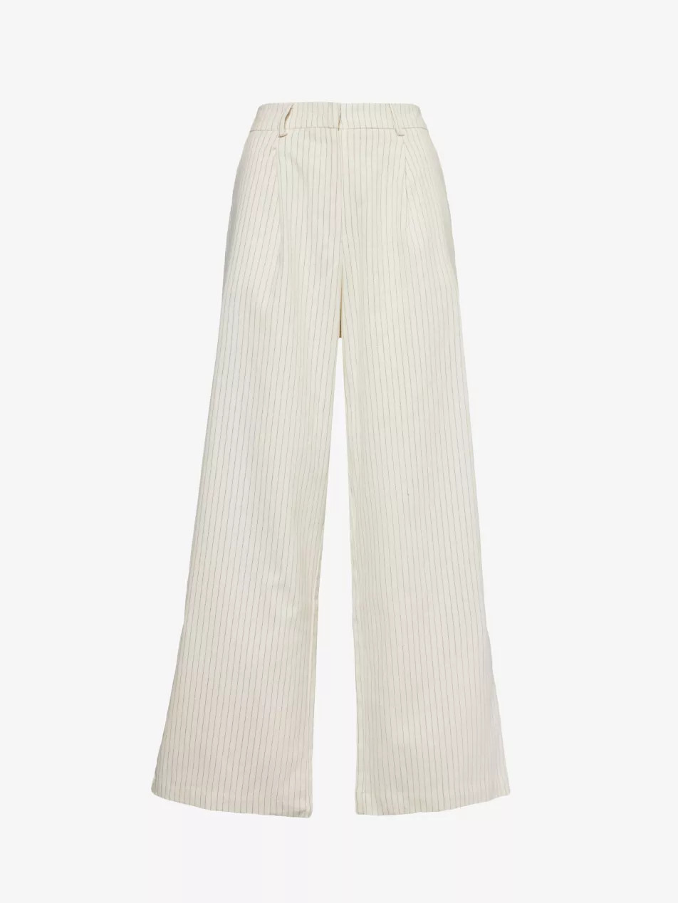 Harlee pinstripe high-rise  cotton trousers | Selfridges