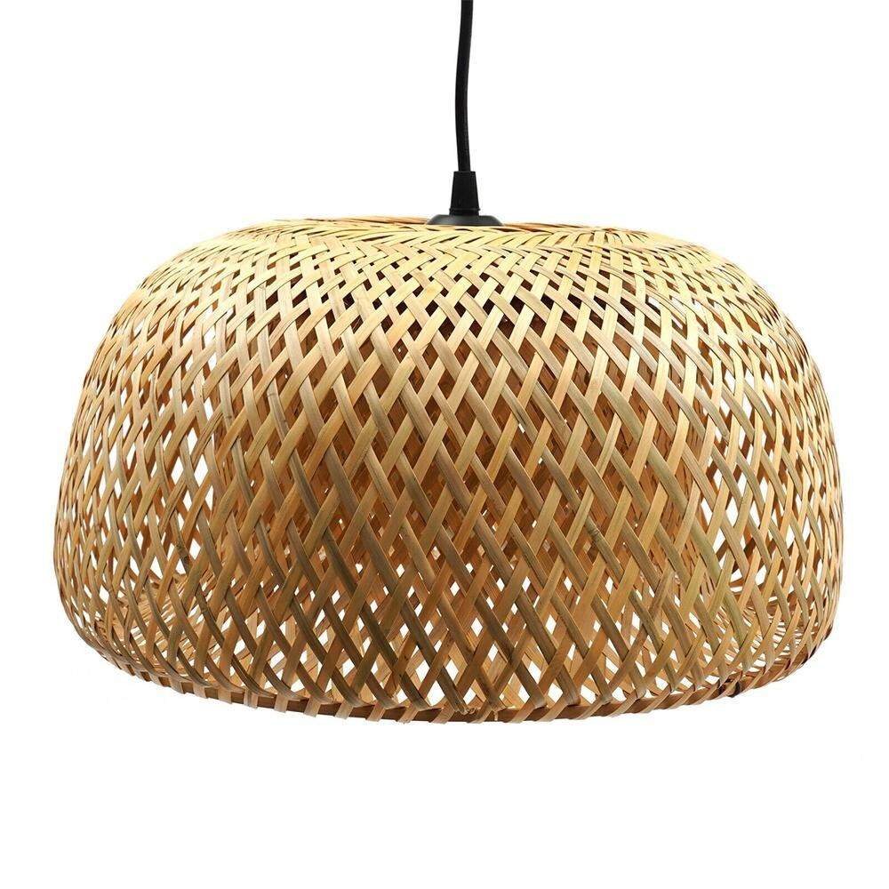 Pendant Light Vintage Wicker Rattan Shade Chandelier Hanging Lamp - 14" x 7 | Bed Bath & Beyond